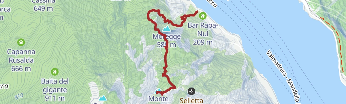 Route map: Dal lago al Moregallo